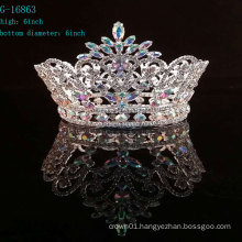 Wholesale AB rhinestone full round pageant crowns & tiara